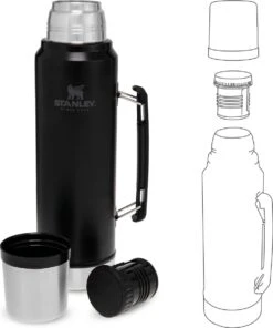 Stanley The Legendary Classic Bottle 1,00L - Thermosfles - Matte Black -Brita Shop 1000x1200