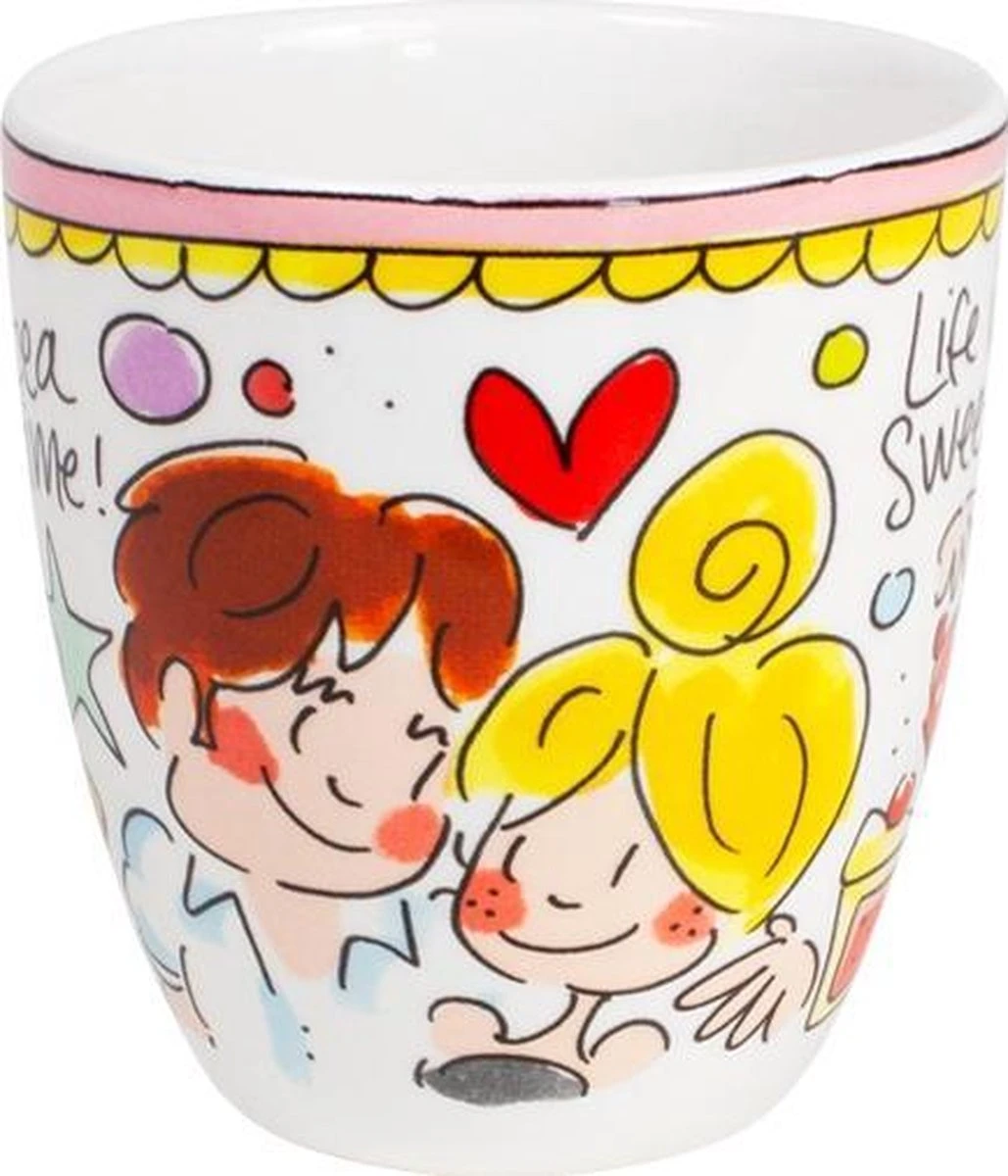 Blond Amsterdam Even Bijkletsen Mini Mok - Roze Rand 4 Blond Amsterdam Even Bijkletsen Mini Mok - Roze Rand - Afbeelding 2