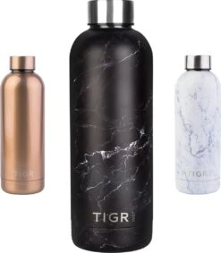 TIGR The Minimalist - Drinkfles - Thermosfles - RVS - 500ml - Zwart Marmer