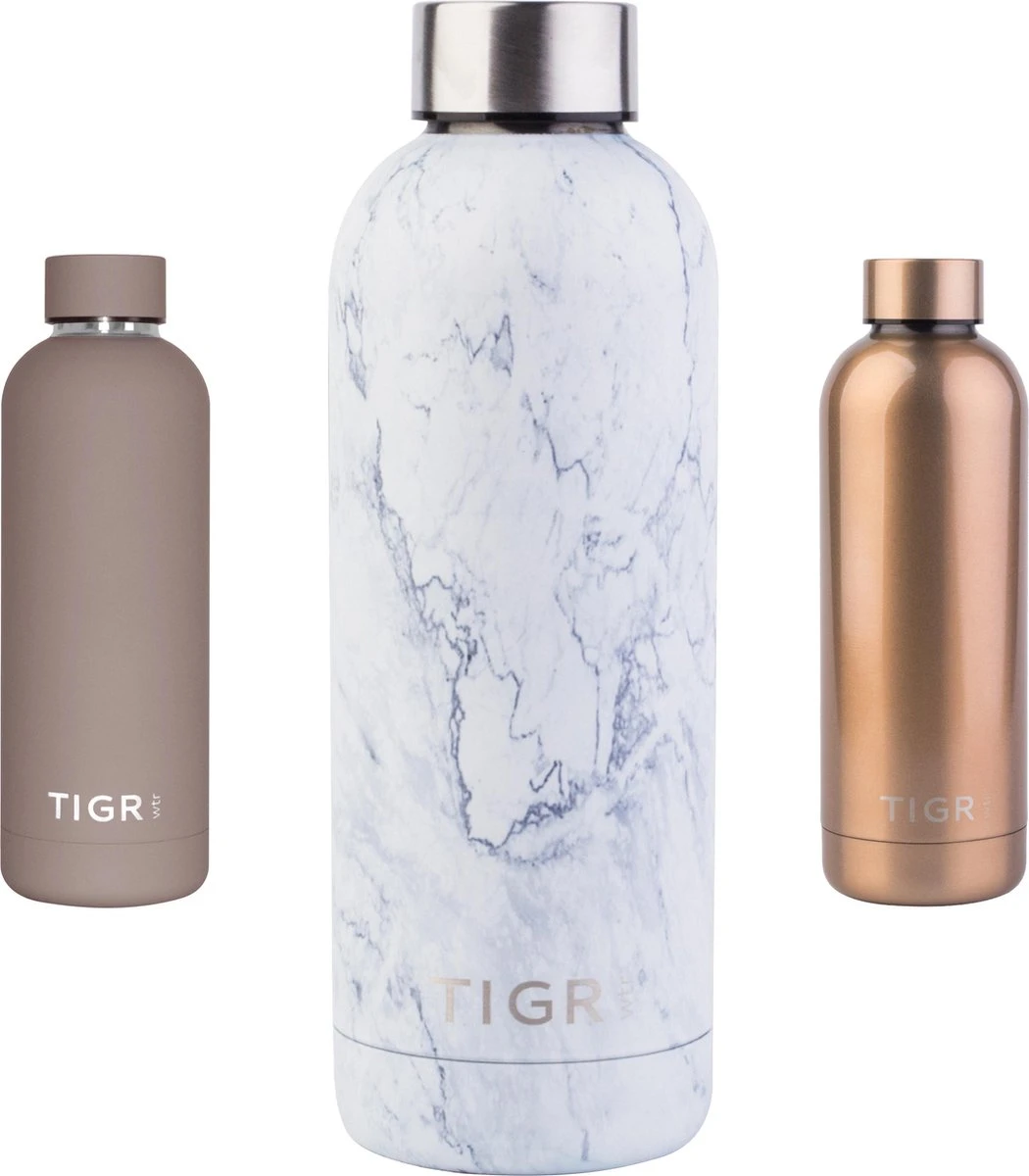 TIGR The Minimalist - Drinkfles - Thermosfles - RVS - 750ml - Wit Marmer 3 TIGR The Minimalist - Drinkfles - Thermosfles - RVS - 750ml - Wit Marmer