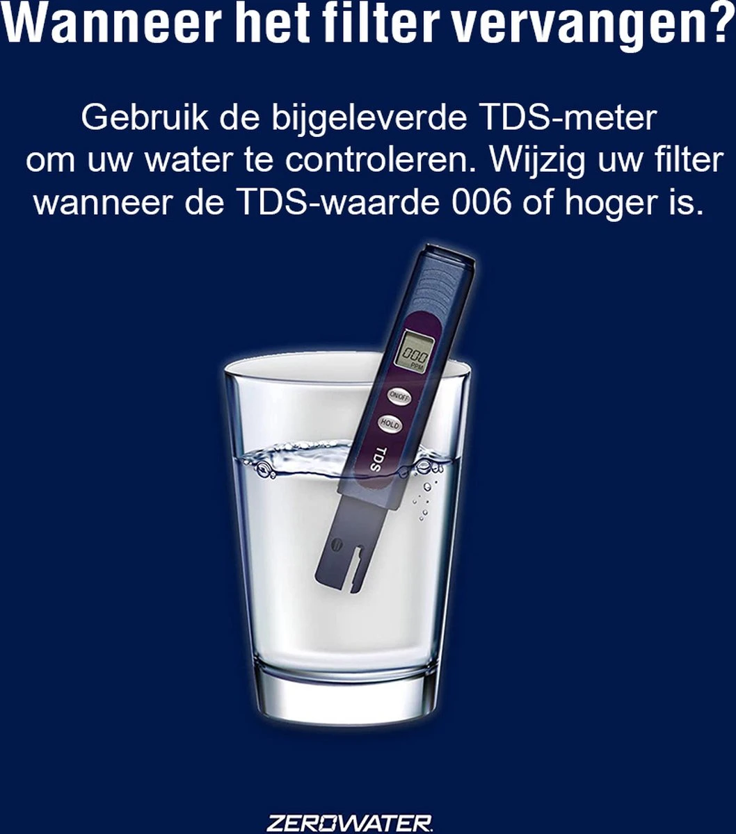 ZeroWater - 5,4 Liter - Waterkan Met TDS Meter 8 ZeroWater - 5,4 Liter - Waterkan Met TDS Meter - Afbeelding 6