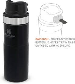 Stanley Trigger-Action Travel Mug 0.47L - Thermosfles - Matt Black -Brita Shop 1075x1200