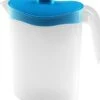 Waterkan/sapkan Met Blauw Deksel 1,5 Liter 9 X 21 X 23 Cm Kunststof - Compact Formaat Schenkkan Die In De Koelkastdeur Past - Sapkannen/waterkannen/schenkkannen/limonadekannen -Brita Shop 1077x1200 2