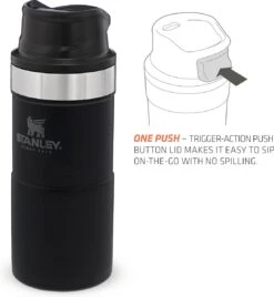 Stanley Trigger-Action Travel Mug 0.47L - Thermosfles - Matt Black -Brita Shop 1106x1200
