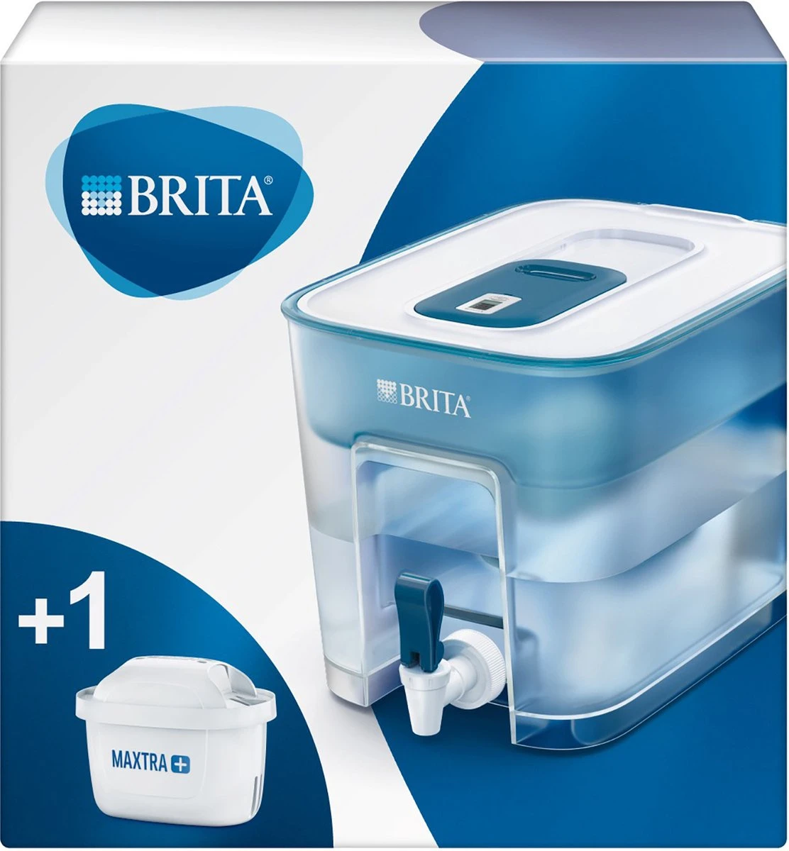 BRITA - Waterfilterkan - Flow Cool - Blauw - 8,2L + 12 Pack MAXTRA+ Waterfilterpatronen - Voordeelverpakking 3 BRITA - Waterfilterkan - Flow Cool - Blauw - 8,2L + 12 Pack MAXTRA+ Waterfilterpatronen - Voordeelverpakking