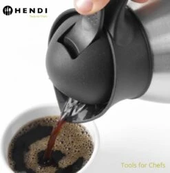 Hendi Thermoskan 2 Liter - Isoleerkan Met Drukknop - Zwart - Ø14,5x(H)26cm -Brita Shop 1174x1200