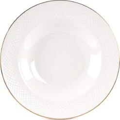 LeRijn® Serviesset Deventer 6 Persoons - 18 Delig - Licht Crème Wit Met Gouden Rand En Motief - Dinerborden - Soepborden - Dessertborden - Borden Servies - Bordenset -Brita Shop 1198x1200 1