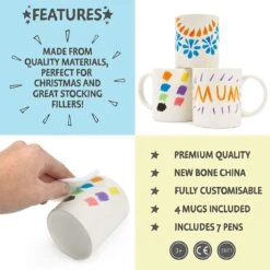 TWIDDLERS Doe-Het-Zelf Mokken Beschilderen Pakket Met 4 Mokken & 7 Keramiekstiften - Decoreer Je Eigen Mok Knutselproject Voor Kinderen - Mooi Als Cadeau Voor Moederdag/Vaderdag 12 TWIDDLERS Doe-Het-Zelf Mokken Beschilderen Pakket Met 4 Mokken & 7 Keramiekstiften - Decoreer Je Eigen Mok Knutselproject Voor Kinderen - Mooi Als Cadeau Voor Moederdag/Vaderdag -Brita Shop 1199x1200 3