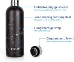 TIGR The Combo - Voordeelset Minimalist Thermosfles En Cup Warmhoudbeker - 500ml - Zwart Marmer -Brita Shop 1200x1001 1