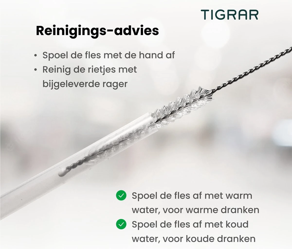 Tigrar - Drinkfles - Waterfles - Thermosfles 1 Liter - RVS - (Grafiet) Zwart - Incl. Extra Dop 3 Rietjes En Reiniger 4 Tigrar - Drinkfles - Waterfles - Thermosfles 1 Liter - RVS - (Grafiet) Zwart - Incl. Extra Dop 3 Rietjes En Reiniger - Afbeelding 2