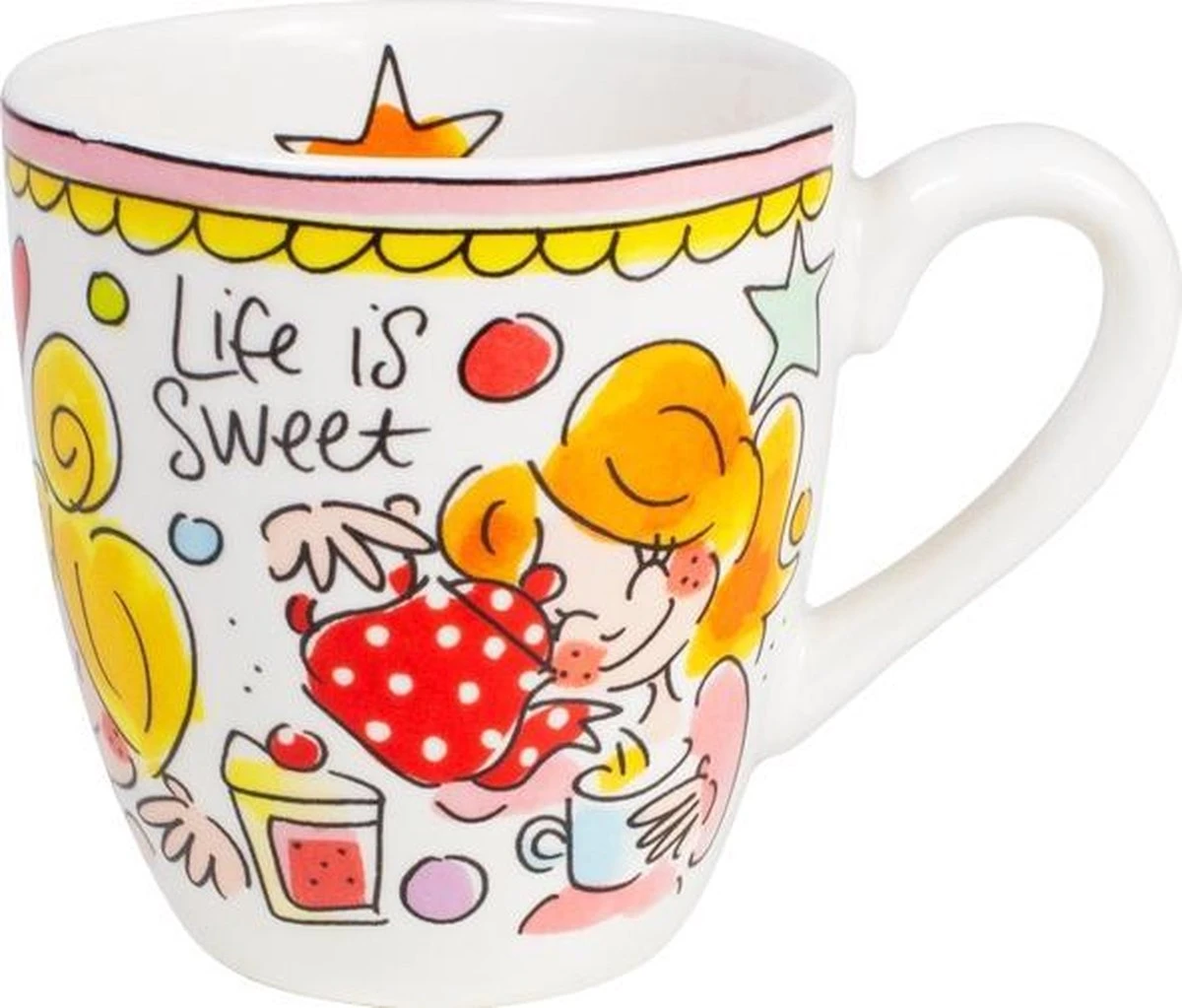 Blond Amsterdam Even Bijkletsen Mini Mok - Roze Rand 3 Blond Amsterdam Even Bijkletsen Mini Mok - Roze Rand