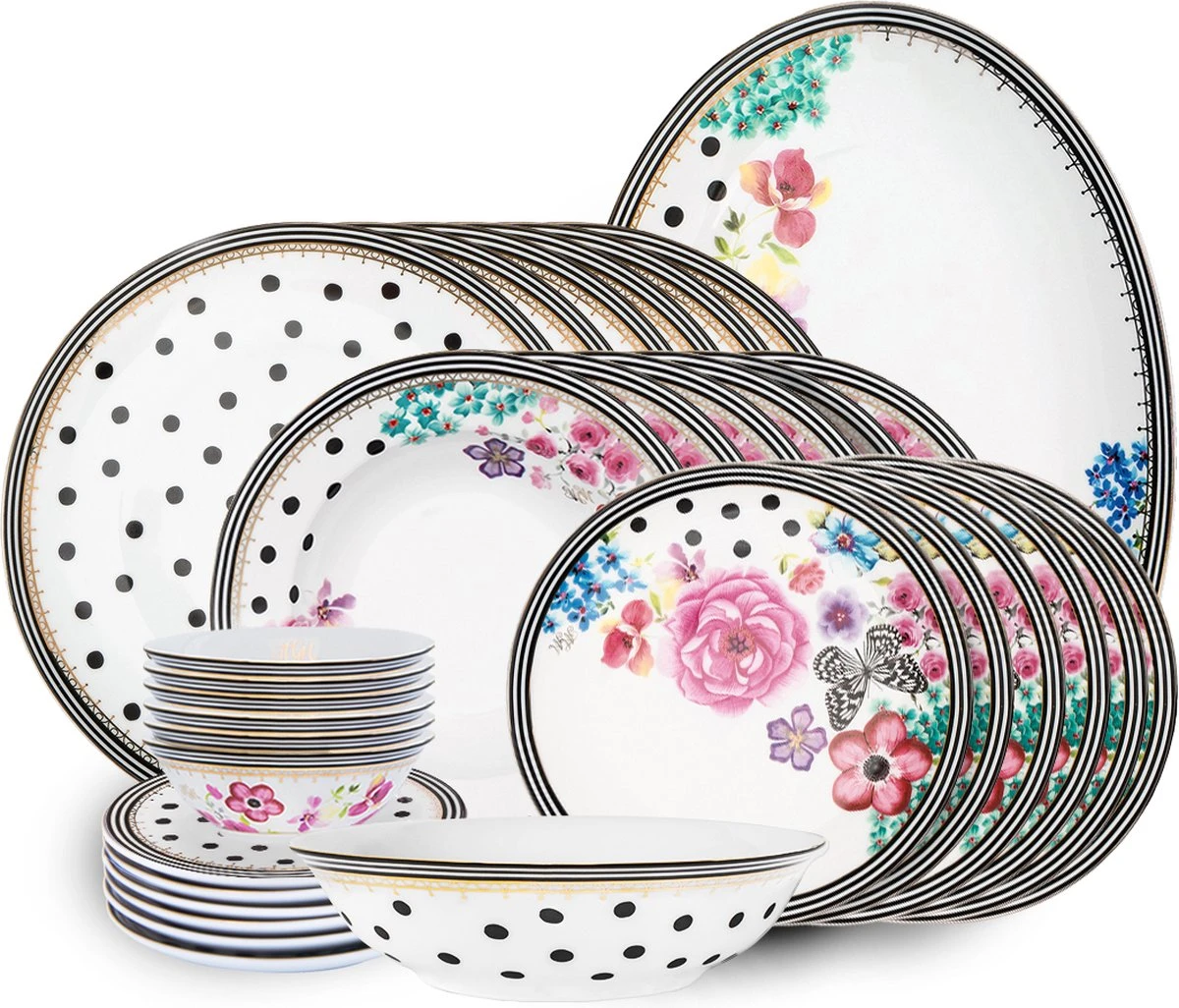 Melli Mello Nora Dots - Serviesset - Complete Serviesset 6 Personen - Bloemen - Stippen 3 Melli Mello Nora Dots - Serviesset - Complete Serviesset 6 Personen - Bloemen - Stippen