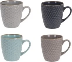 Excellent Houseware Set Van 4x Stuks Luxe Gekleurde Stoneware Bekers/koffiekopjes 200 Ml - Kopjes/koffiebekers 7 Excellent Houseware Set Van 4x Stuks Luxe Gekleurde Stoneware Bekers/koffiekopjes 200 Ml - Kopjes/koffiebekers -Brita Shop 1200x1030