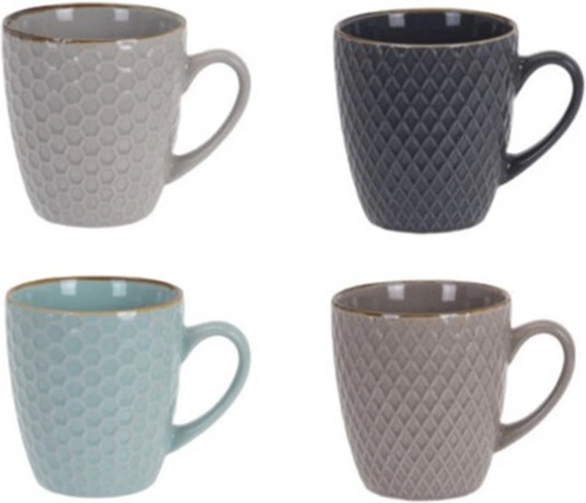 Excellent Houseware Set Van 4x Stuks Luxe Gekleurde Stoneware Bekers/koffiekopjes 200 Ml - Kopjes/koffiebekers 5 Excellent Houseware Set Van 4x Stuks Luxe Gekleurde Stoneware Bekers/koffiekopjes 200 Ml - Kopjes/koffiebekers - Afbeelding 3