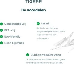 Tigrar - Waterfles - Drinkfles - Thermosfles 1 Liter Dubbelwandig - RVS - (Staal) Blauw - Incl. Extra Dop 3 Rietjes En Reiniger -Brita Shop 1200x1035 1