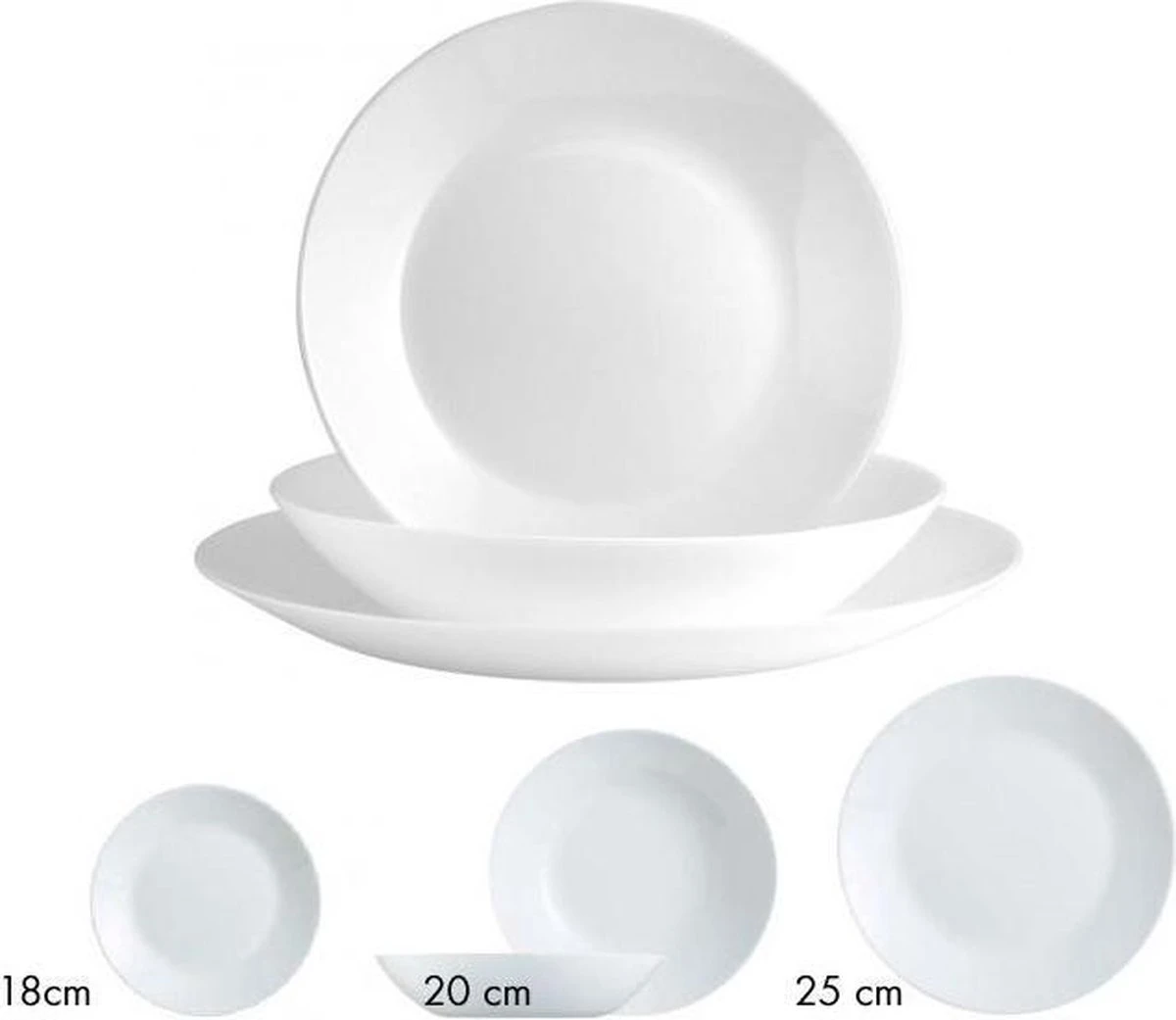 Arcopal Zelie Opaalglas - Wit - 18-Delig 4 Arcopal Zelie Opaalglas - Wit - 18-Delig - Afbeelding 2