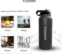 Tigrar - Drinkfles - Waterfles - Thermosfles 1 Liter - RVS - (Grafiet) Zwart - Incl. Extra Dop 3 Rietjes En Reiniger 20 Tigrar - Drinkfles - Waterfles - Thermosfles 1 Liter - RVS - (Grafiet) Zwart - Incl. Extra Dop 3 Rietjes En Reiniger -Brita Shop 1200x1044 1