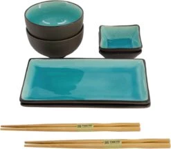 Tokyo Design Studio Glassy Turquoise Sushi Servies - 8 Delig - 2 Persoons 8 Tokyo Design Studio Glassy Turquoise Sushi Servies - 8 Delig - 2 Persoons -Brita Shop 1200x1047 3