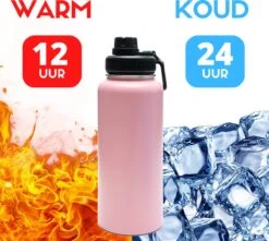 Thermosfles - Pastel Pink - 1 Liter - Extra Dop Met Rietje & Drinktuit - Thermosflessen - Isoleerfles - BPA Vrij - Lekvrij - Thermosfles 1 Liter - Isoleerfles 1 Liter - Thermoskan - Isoleerbeker - Thermosbeker -Brita Shop 1200x1075