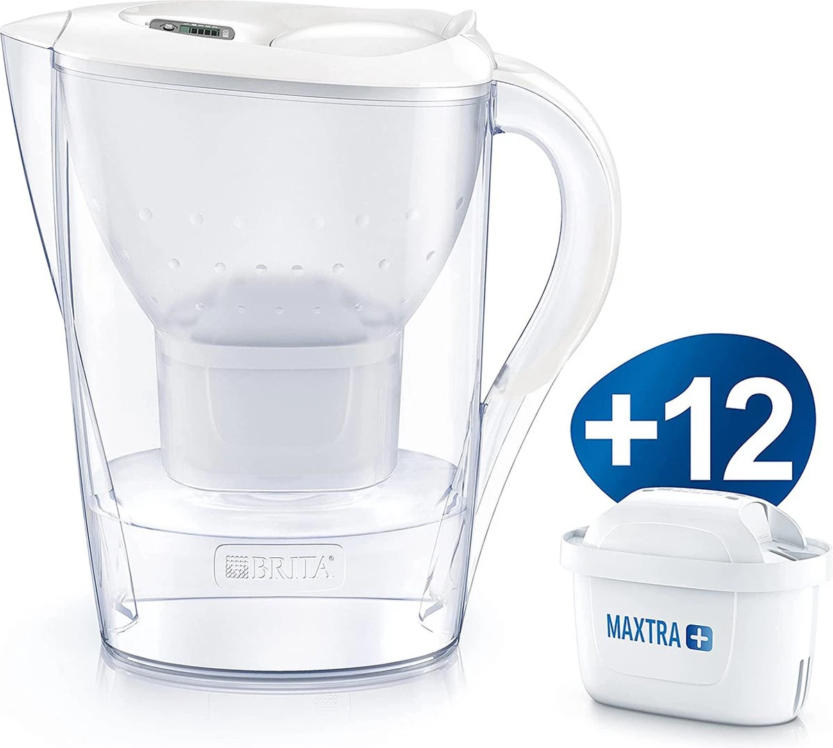 BRITA - Waterfilterkan Marella Cool - Wit - 2,4L + 12 MAXTRA+ Waterfilterpatronen 3 BRITA - Waterfilterkan Marella Cool - Wit - 2,4L + 12 MAXTRA+ Waterfilterpatronen
