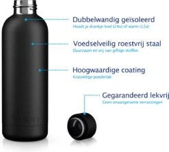 TIGR Minimalist - Drinkfles - Thermosfles - RVS - 500ml - Zwart - Black Edition 6 TIGR Minimalist - Drinkfles - Thermosfles - RVS - 500ml - Zwart - Black Edition -Brita Shop 1200x1081