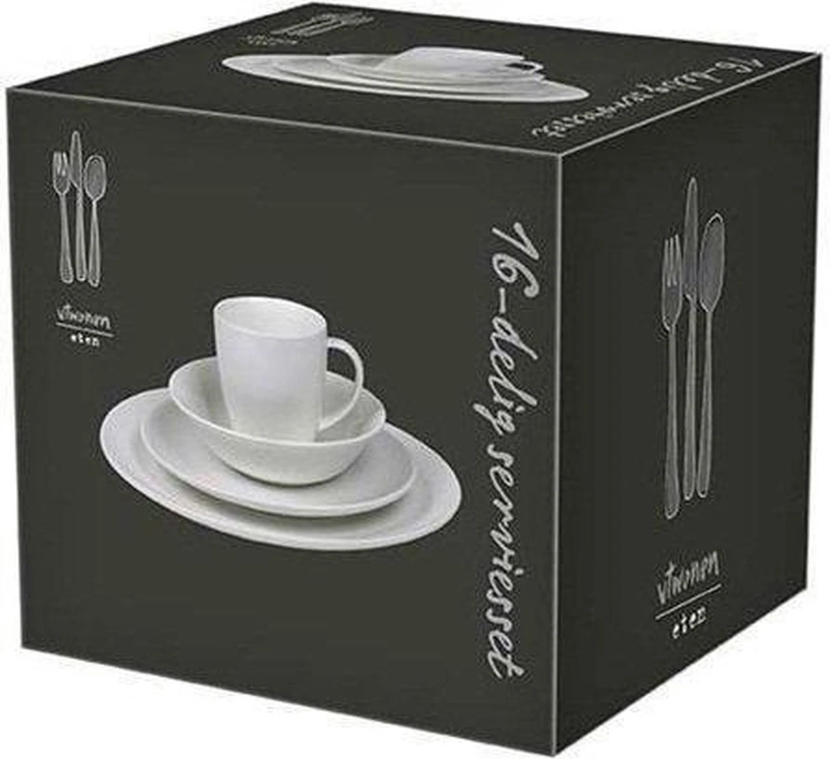 Vtwonen Serviesset - Wit - Porselein - 16-Delig 13 Vtwonen Serviesset - Wit - Porselein - 16-Delig - Afbeelding 11