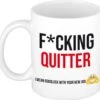 Fcking Quitter Mok Wit En Zwart - Kado Mok / Beker - Nieuwe Baan - Afscheidscadeau Collega / Werknemer -Brita Shop 1200x1145 7