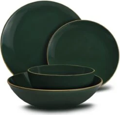 Keremika Serviesset 24 Delig 6 Persoons - Bordenset - Dinerborden - Aardewerk - Groen Met Goude Randen 7 Keremika Serviesset 24 Delig 6 Persoons - Bordenset - Dinerborden - Aardewerk - Groen Met Goude Randen -Brita Shop 1200x1149 1