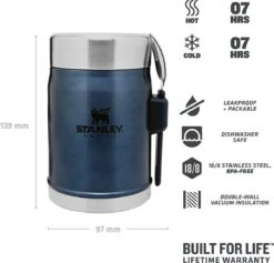 Stanley The Legendary Food Jar + Spork 0,4L - Thermosfles - Nightfall -Brita Shop 1200x1151