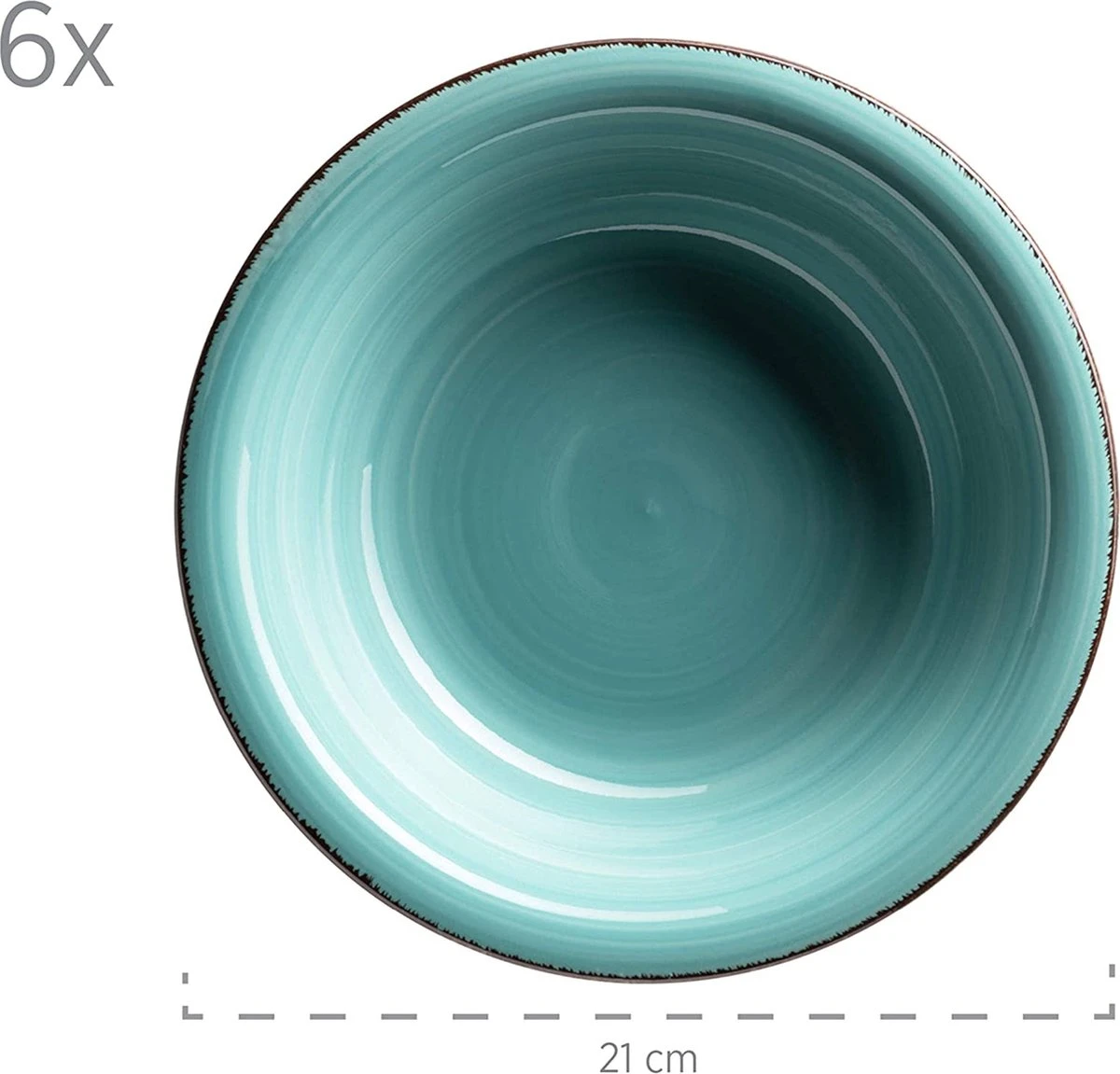 Mäser Bordenset Voor 6 Personen In Moderne Vintage Look, 12-delig Tafelservies, Handbeschilderd 6 Mäser Bordenset Voor 6 Personen In Moderne Vintage Look, 12-delig Tafelservies, Handbeschilderd - Afbeelding 4