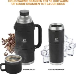 MacGyver RVS Thermoskan 1.5 Ltr – RVS Thermosbeker 0,55 Ltr - Langdurig Warm/koud - Zwart -Brita Shop 1200x1180 1