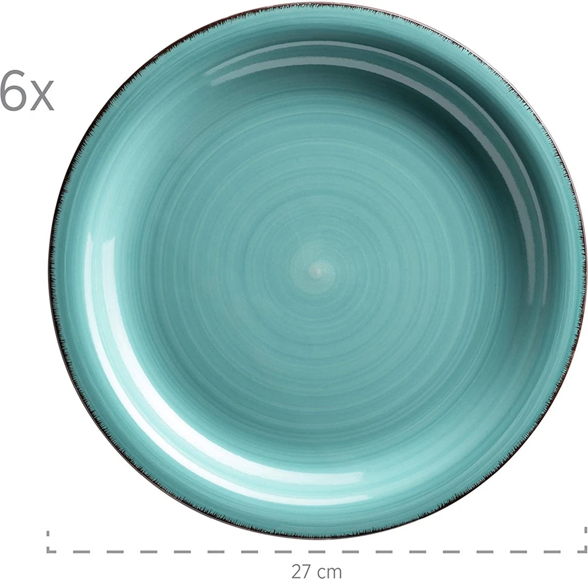 Mäser Bordenset Voor 6 Personen In Moderne Vintage Look, 12-delig Tafelservies, Handbeschilderd 4 Mäser Bordenset Voor 6 Personen In Moderne Vintage Look, 12-delig Tafelservies, Handbeschilderd - Afbeelding 2