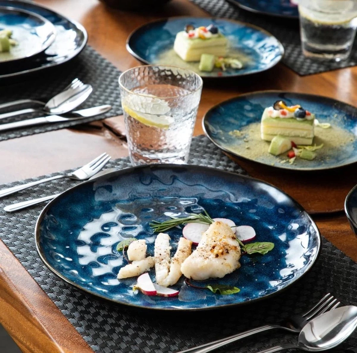 Serviesset 8 Personen - 24 Delig - Handgemaakt - Blauw 5 Serviesset 8 Personen - 24 Delig - Handgemaakt - Blauw - Afbeelding 3