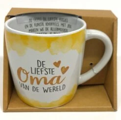 Enjoy Mok - De Liefste Oma Van De Wereld - Met Binnen Tekst - Koffie Mok - Beker - Moederdag - Liefde - Verjaardagscadeau -Brita Shop 1200x1189