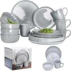 Excellent Serviesset - Servies - 16 Stuks - Aardewerk - Grijs -Brita Shop 1200x1193 4