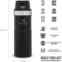 Stanley Trigger-Action Travel Mug 0.47L - Thermosfles - Matt Black -Brita Shop 1200x1195