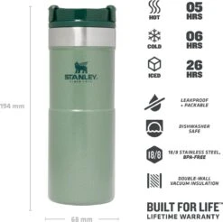 Stanley The NeverLeak™ Travel Mug 0,35L NEW - Thermosfles - Hammertone Green -Brita Shop 1200x1197