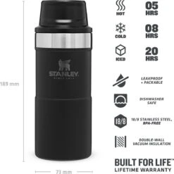 Stanley Trigger-Action Travel Mug 0.35L - Thermosfles - Matt Black -Brita Shop 1200x1198 5