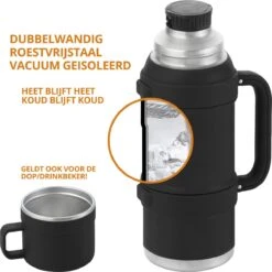 MacGyver RVS Thermoskan 1.5 Ltr – RVS Thermosbeker 0,55 Ltr - Langdurig Warm/koud - Zwart -Brita Shop 1200x1198 6