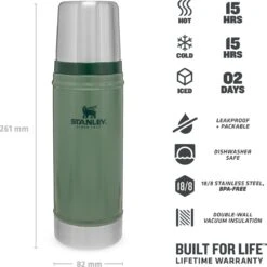 Stanley The Legendary Classic Bottle 0,47L - Thermosfles - Hammertone Green -Brita Shop 1200x1199