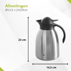 Hendi Thermoskan 1,5 Liter - Isoleerkan Met Drukknop - Zwart - Ø14,5x(H)23cm -Brita Shop 1200x1200 125