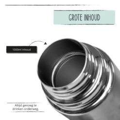 BUUF™️ Thermosfles 1 Liter - Isoleerfles - Thermosbeker - 24u/koud, 8u/warm - RVS - Zilver -Brita Shop 1200x1200 165