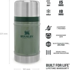 Stanley The Legendary Classic Food Jar 0,7L - Thermosfles - Hammertone Green -Brita Shop 1200x1200 220