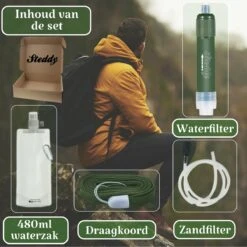 Waterfilter Survival Steddy Pro - Zuiver Gratis Drinkwater - Waterfles Waterzuivering - Waterfilter Kraan - Outdoor - FILTER 4000 LITER! -Brita Shop 1200x1200 303