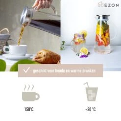 MÊZON® Schenkkan - Glazen Waterkan - Waterkaraf Voor Fruitwater - Multifunctionele Decanteer Karaf - Kan Met Deksel - 1.5L Capaciteit -Brita Shop 1200x1200 391