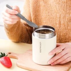 Lock&Lock RVS Thermos Lunchbox - Voedselcontainer - Voedseldrager - Lunchpot - Snackbox - Soepbeker To Go - Warme Maaltijden - Volwassenen - 500ml - Houdt Tot 6 Uur Warm - Lekvrij - Wit -Brita Shop 1200x1200 44