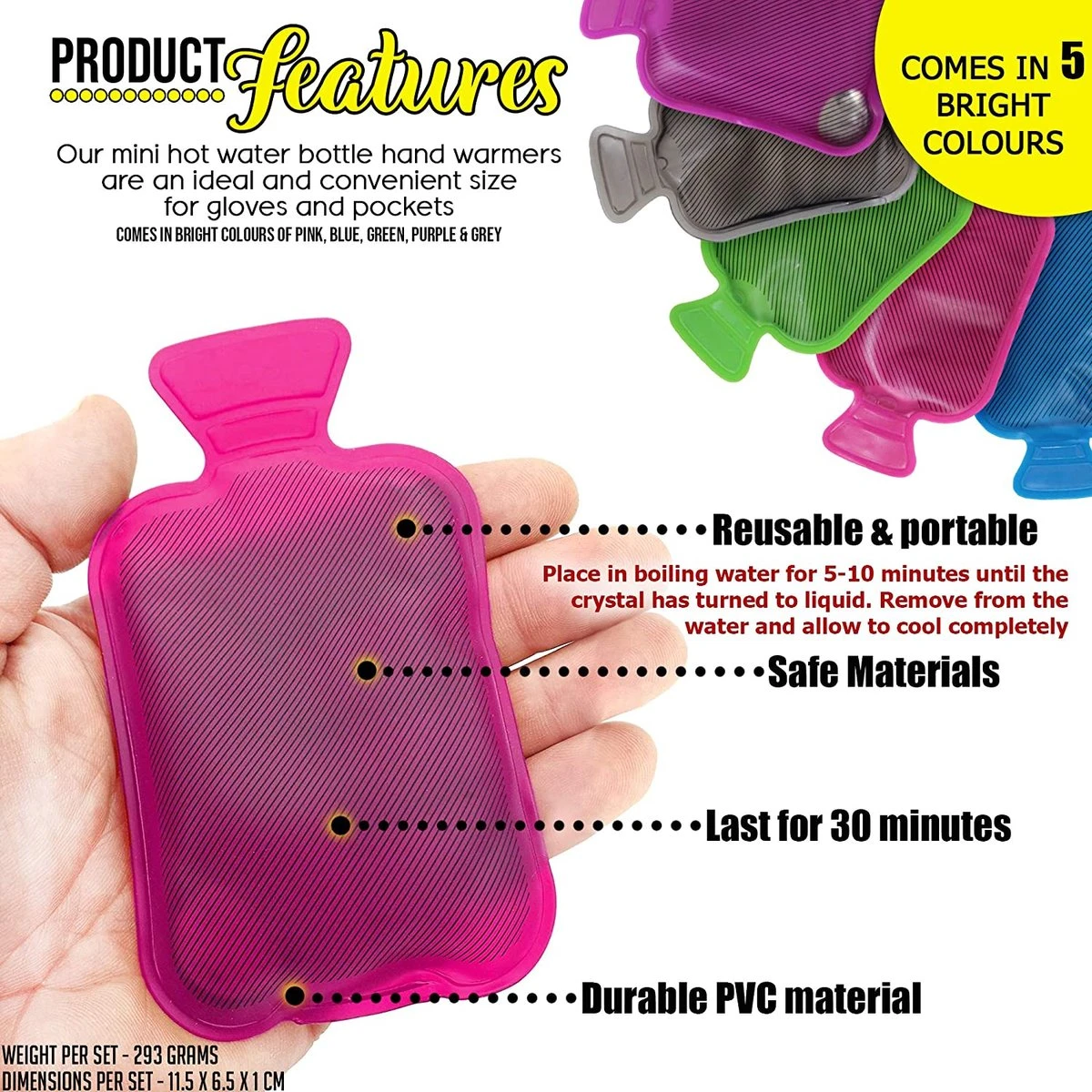 BRAMBLE 5 Mini Handwarmer Kruiken - Herbruikbare Warmwaterkruiken - Knijp Of Draai Voor Directe Warmte - Perfecte Maat Voor Handschoenen En Zakken - Reizen, Sport, Camping, Wandelen 4 BRAMBLE 5 Mini Handwarmer Kruiken - Herbruikbare Warmwaterkruiken - Knijp Of Draai Voor Directe Warmte - Perfecte Maat Voor Handschoenen En Zakken - Reizen, Sport, Camping, Wandelen - Afbeelding 2