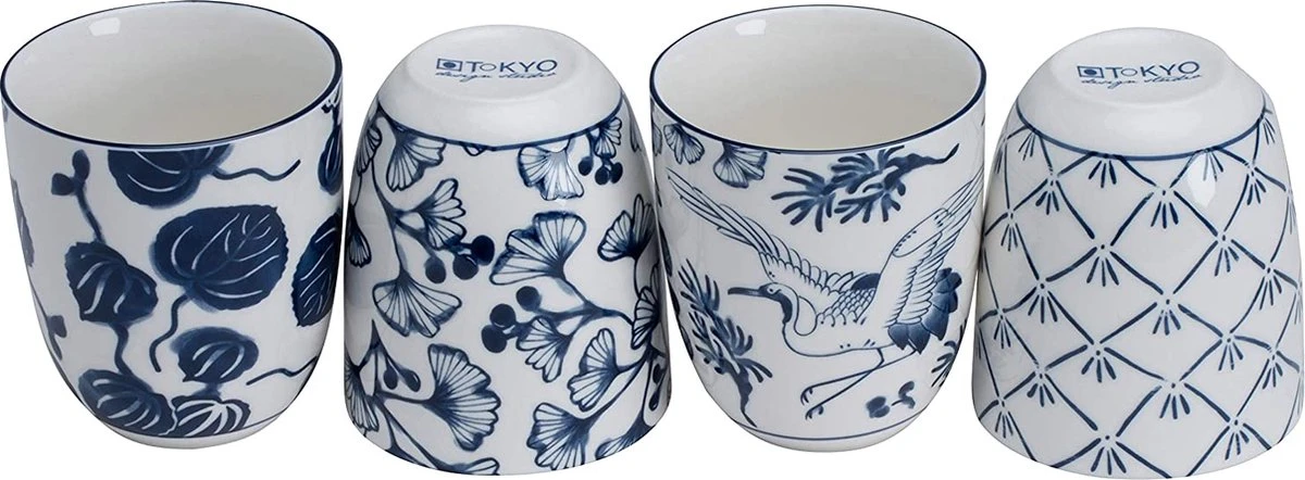 Tokyo Design Studio - Flora Japonica - Kopjes - Porselein - Set Van 4 - 170ml - Topkwaliteit 3 Tokyo Design Studio - Flora Japonica - Kopjes - Porselein - Set Van 4 - 170ml - Topkwaliteit