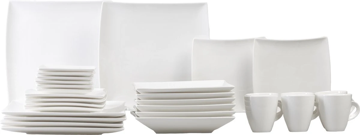 Maxwell & Williams East Meets West Serviesset - 6 Personen- 30 Delig - Wit 3 Maxwell & Williams East Meets West Serviesset - 6 Personen- 30 Delig - Wit