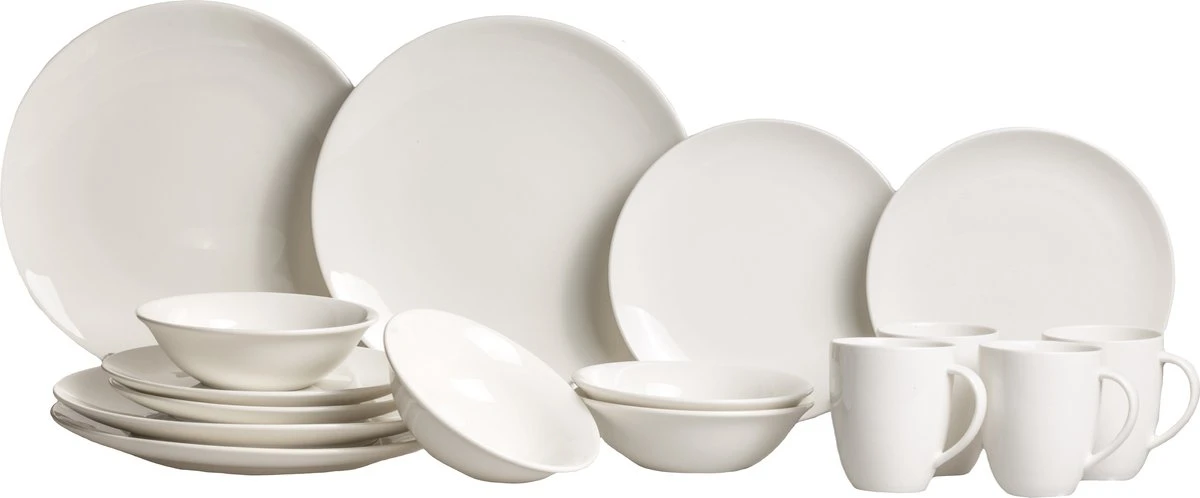 Vtwonen Serviesset - Wit - Porselein - 16-Delig 3 Vtwonen Serviesset - Wit - Porselein - 16-Delig
